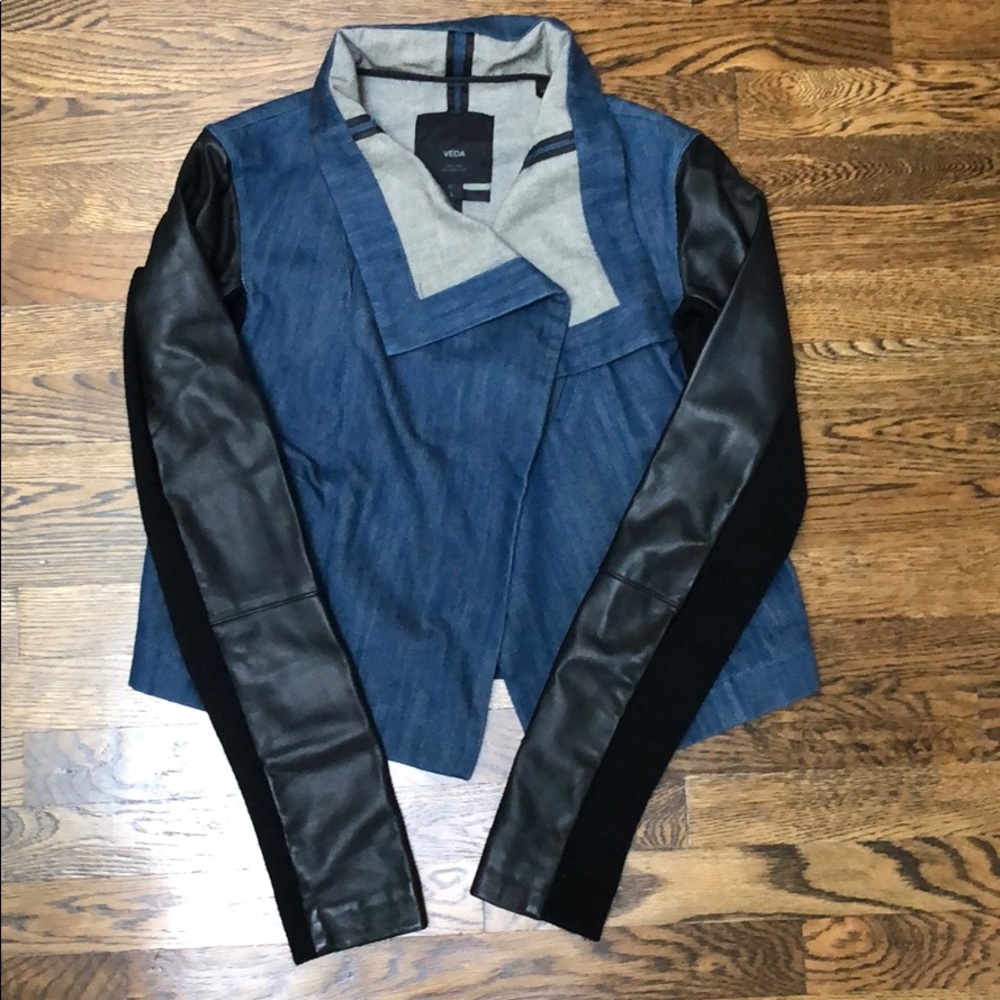 Veda Leather and Denim Jacket